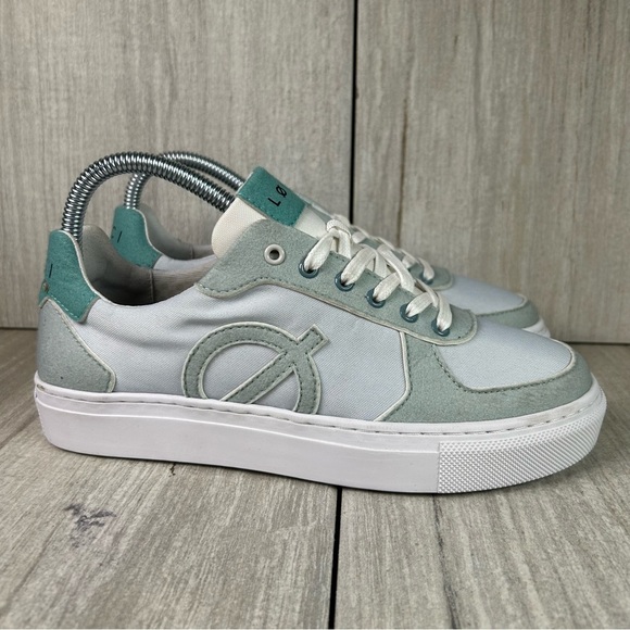 Loci Teal Court Classic Lace Up Canvas Sneaker Women’s Size 7 - Picture 3 of 10